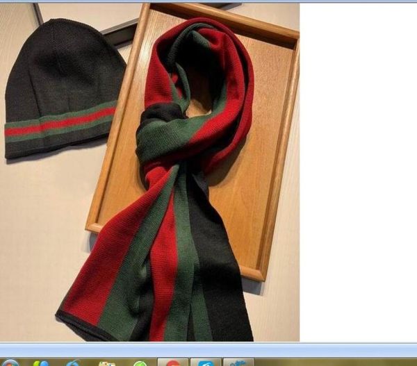 

2021 women men cotton green red black width strips hats scarves sets warm winter soft comfortable available fashion4024867, Blue;gray
