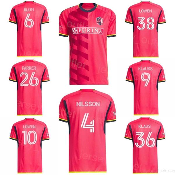 

soccer st.  ouis city jersey 9 klauss 10 lowen 8 stroud 11 gioacchini 22 hiebert 7 ostrak 19 vassilev 24 bartlett 21 alm 2 nerwinski footba, Black;yellow