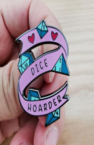 

funny brooch dice hoarder badge around dungeon and dragon games pin9458019, Blue