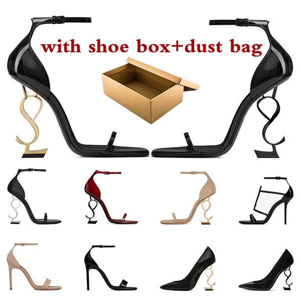 

designer high heels women dress shoes designers patent leather luxury gold tone red womens lady fashion ruffles sandals party wedding office, Black
