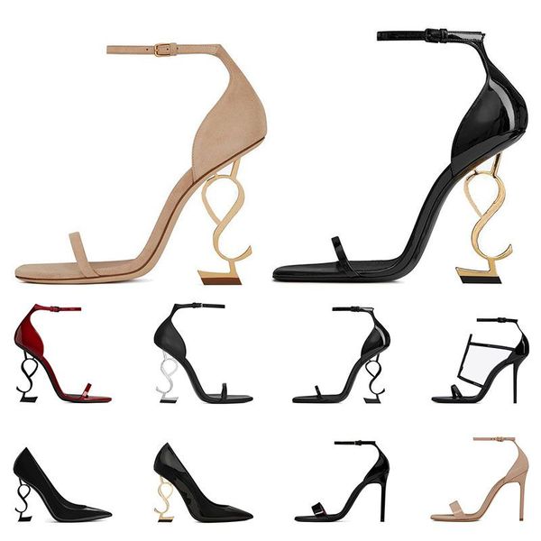 

2023 high heels women dress shoes designers patent leather suede luxury gold tone black nude womens lady open toes sandals party wedding off