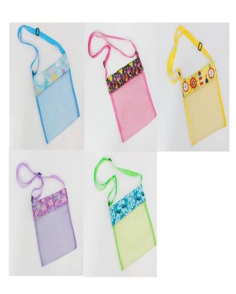 

23x23cm amazing beach mesh bag portable kid039s oblique backpack children039s fun pouch toys sea shell storage supplies seaf6779131