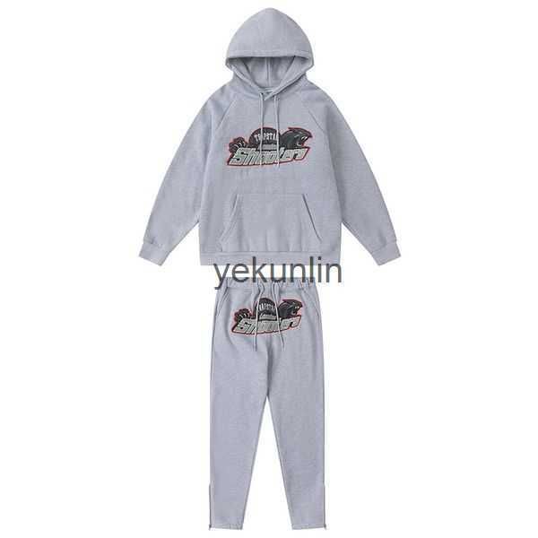 

trapstar mens tracksuits tiger head trapstar shooters track suit trapstar shooters tracksuit towel embroidery womens fleece tracksuit hoodie, Gray