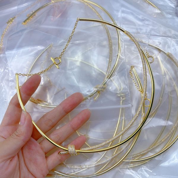 

gold chokers layered dainty initial tennis chain necklaces for women silver diamond luxury designer jewelry fashion party christmas wedding, Golden;silver