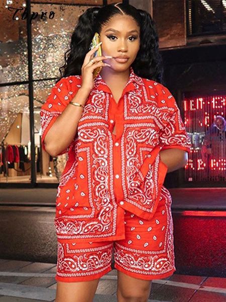 

women s tracksuits paisley print tracksuit women short sleeve shirt and shorts two piece sets female fashion outfits single breasted suits 2, Gray