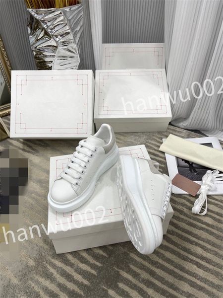 

2023 new fashion height increasing sneaker designers shoes leather white rubber lace-up trainers sneakers, Black