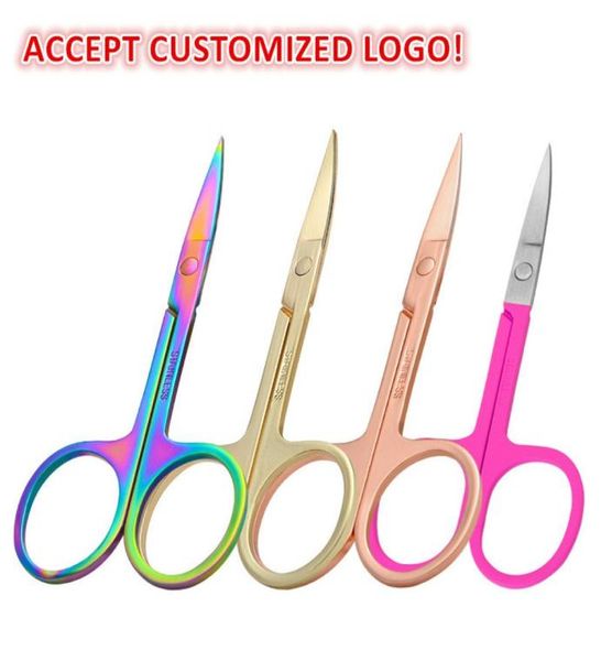 

stainless steel eyebrow scissor nose hair trimming makeup scissors rose gold colorful black nail dead skin remover1121539