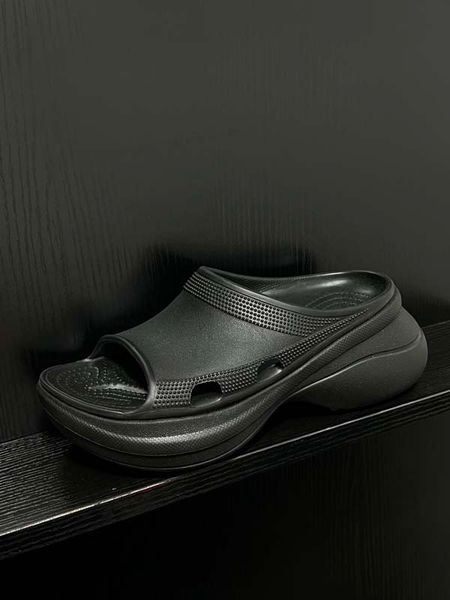 

luxury mens sandals designer elevated womens slippers rubber thick sole outdoor elevated beach elevated slippers, Black