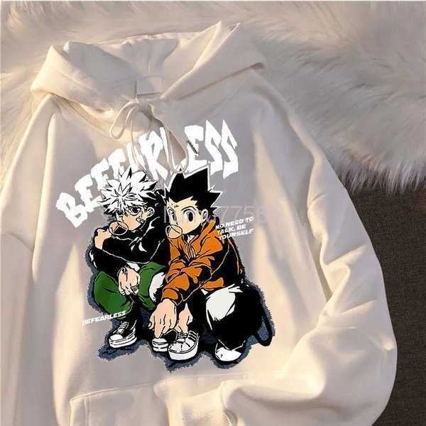 

cute men's hoodies x hunter men's women's pullover sweatshirt killua zoldyck hisoka 90s anime hoodie streetwear iiwx, Black