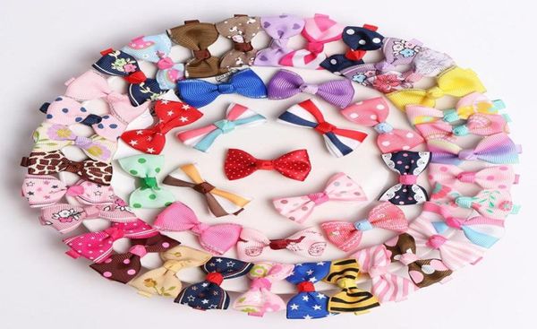 

girls cute bow tie hairclips 40 pcs cartoon floral striped 4 cm hair clips kids designer hair accessories printed hairpin handmad2727539