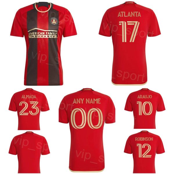 

soccer fc atlanta united jerseys 23 almada 26 wiley araujo etienne jr giakoumakis lennon rossetto gutman robinson sejdic ibarra guzan footba, Black;yellow