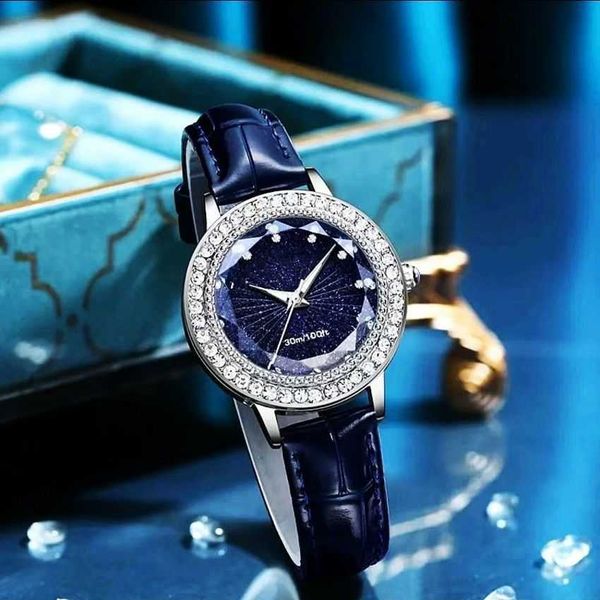 

2023 factory wholesale star watch ins high beauty student watch women's fashion advanced sense versatile starry sky women's watch, Slivery;golden