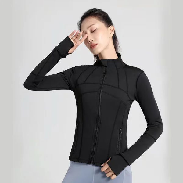

LU-088 2023 Yoga Jacket Women's Define Workout Sport Coat Fitness Jacket Sports Quick Dry Activewear Top Solid Zip Up Sweatshirt Sportwear Hot Sell