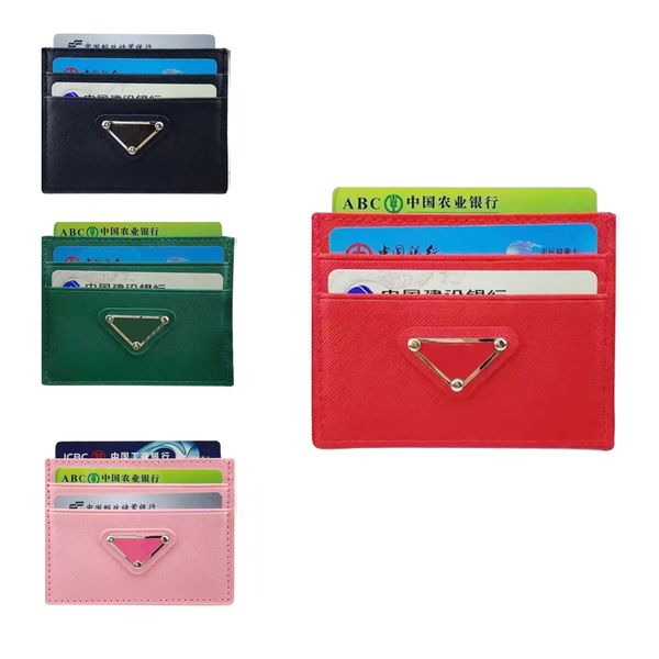 

triangle saffiano prad designer card holder heart wallets purses passport poke woman luxurys coin fashion wallet women's mens genuine l, Brown;gray