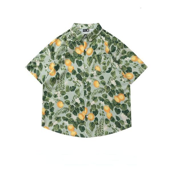 

men's casual shirts hawaiian inspired short sleeve shirt men and women vintage loose couple beach shirts for summer 230410, White;black