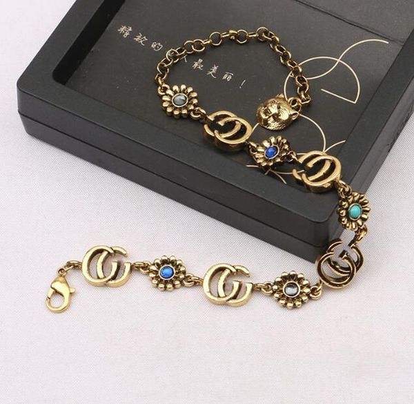 

10style luxury desinger brand letter gold bangles for women bracelets 18k gold plated crystal rhinestone pearl wristband link chain gifts je, Black