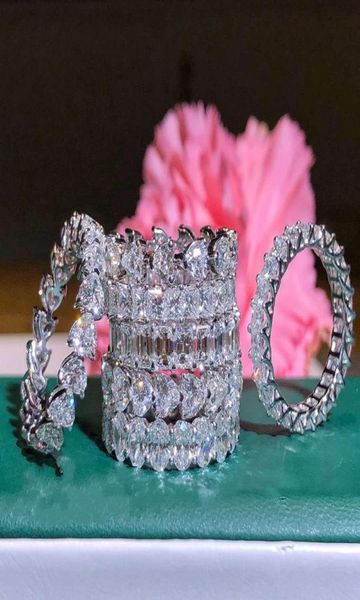 

2019 selling luxury jewelry real 925 sterling silver white z cz diamond gemstones promise eternity women wedding bridal ri3521911, Slivery;golden
