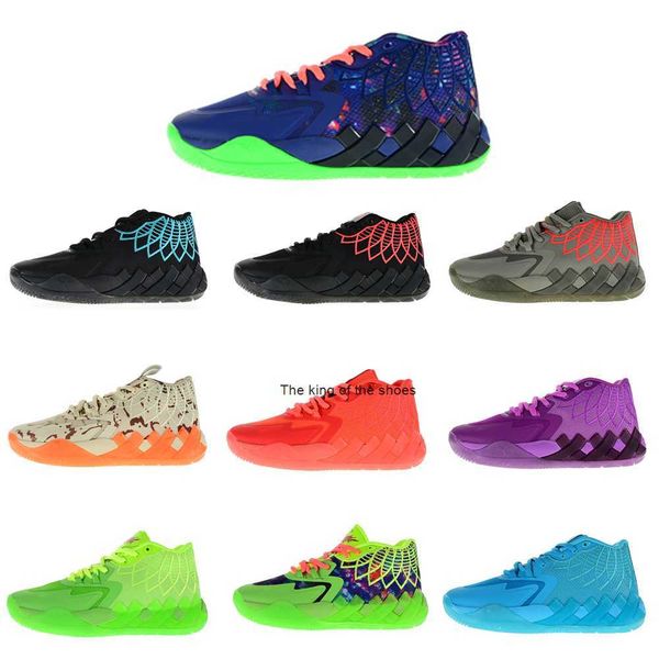

2023mb.01 shoesbasketball shoes mb.01 rick and morty sports sneakers lamelos ball men iridescent dreams buzz city rock ridge red galaxy, Black