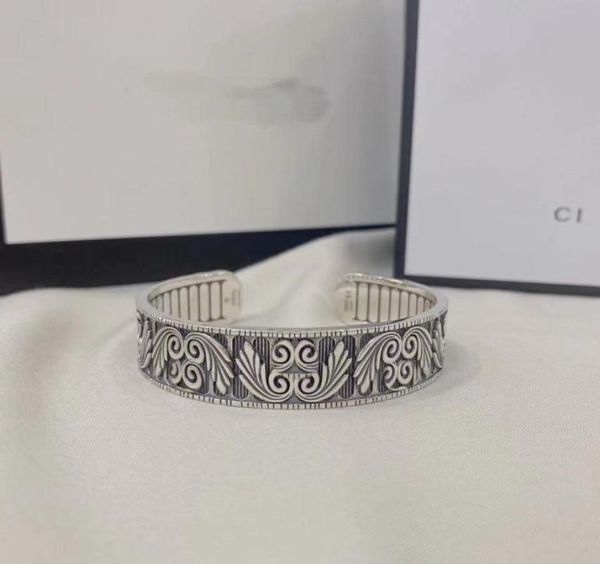 

open bracelet silver plated bangle alloy bracelets for couple jewelry vintage supply8505565, Black