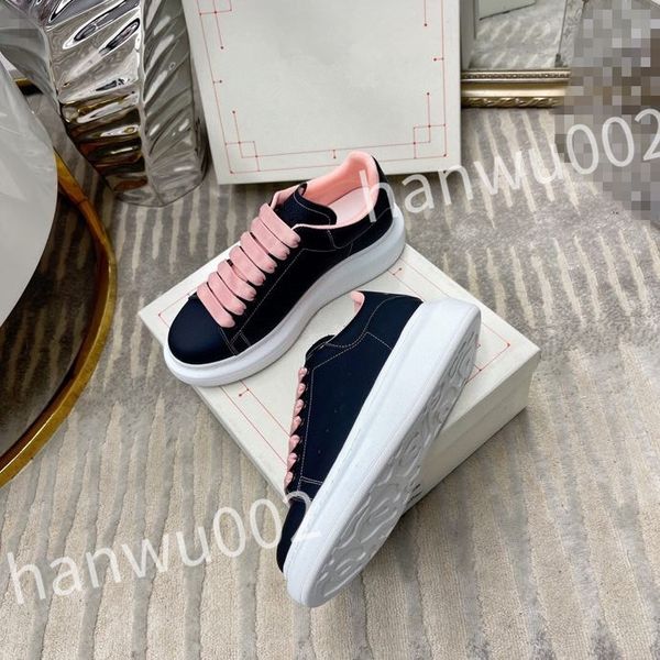 

2023 new luxury casual sneakers men women shoes genuine designer shoes leather trainer fashion sports platform, Black