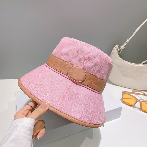

designers bucket cap luxurys women sun hats solid color letter hat fashion casual temperament hundred take trend ladies caps seaside beach g, Blue;gray