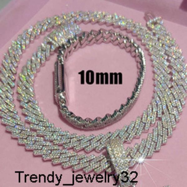 

Pendant necklaces Pass dia tester cuban k chain dropshipping sterg sier gold plated baguette moissanite hip hop jewelry