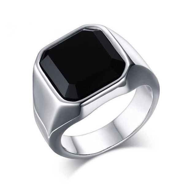

band rings men's ring 316l stainless steel signet solid fashion man ring simple biker unique ring for men vintage steel jewelry wholesa, Silver
