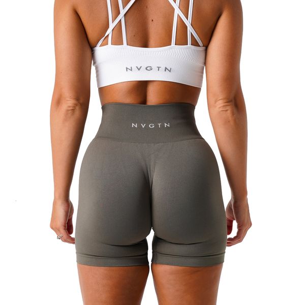 

yoga outfit nvgtn solid seamless shorts women soft workout tights fitness outfits pants high waisted gym wear 230411