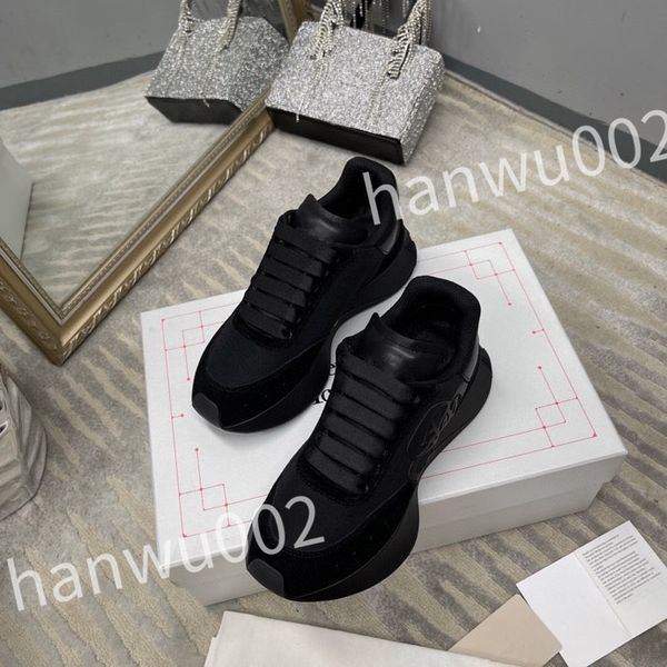 

2023 new designers shoes canvas sneakers fashion platform trainers calfskin cotton sneaker rubber casual shoe, Black
