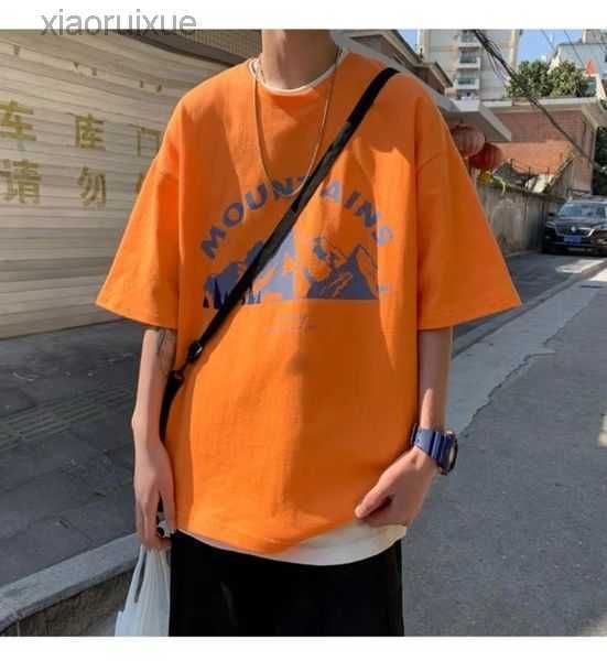 

men's t-shirts 2023 summer ins fashion retro street sanskrit letter print loose personalized short sleeve and women's cotton t-shi, White;black