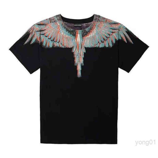 

short sleeves men's and women's loose couple t-shirt tide mb phantom water drop feather wings 19ss 4s1s1pelq, White;black