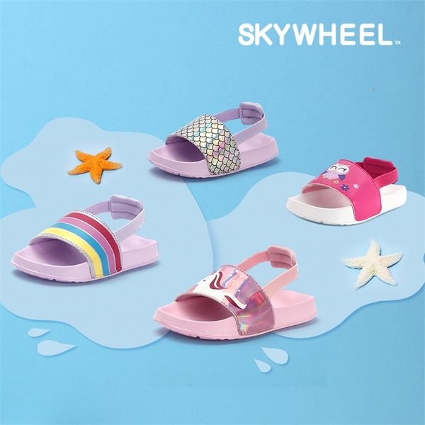 

first walkers girls slides sandal toddler outdoor indoor lightweight anti skid beach pool children cute slippers for baby with back strap 23