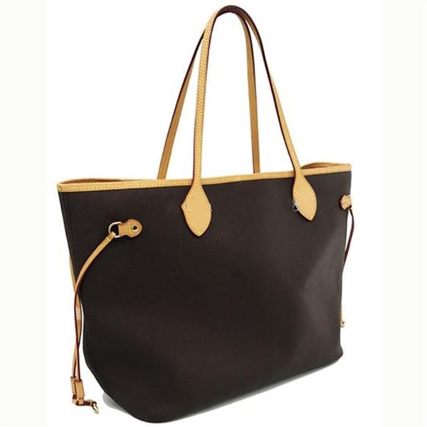 

32cm 40cm brown color women shopping bag with clutch tote -selling bag3097