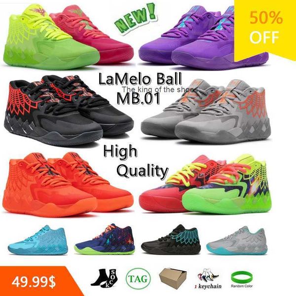 

mbbasketball shoes mb.01 rick and morty for sale lamelos ball men women iridescent dreams buzz city rock ridge red galaxy not lamelo, Black