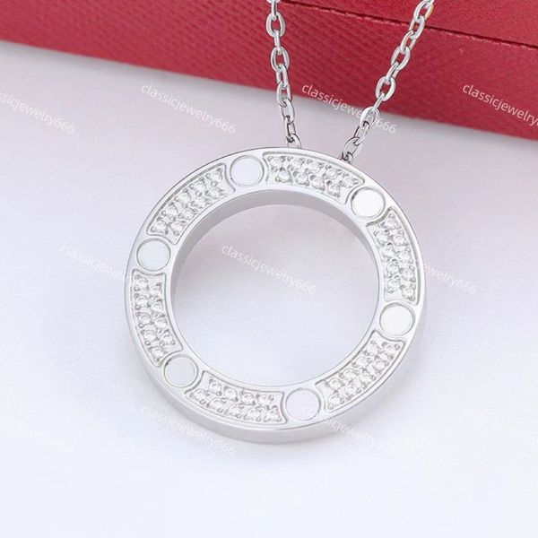 

fashion women's designer necklace classic love pendant necklace luxury 18k gold brand jewelry 316 stainless steel factory, Silver