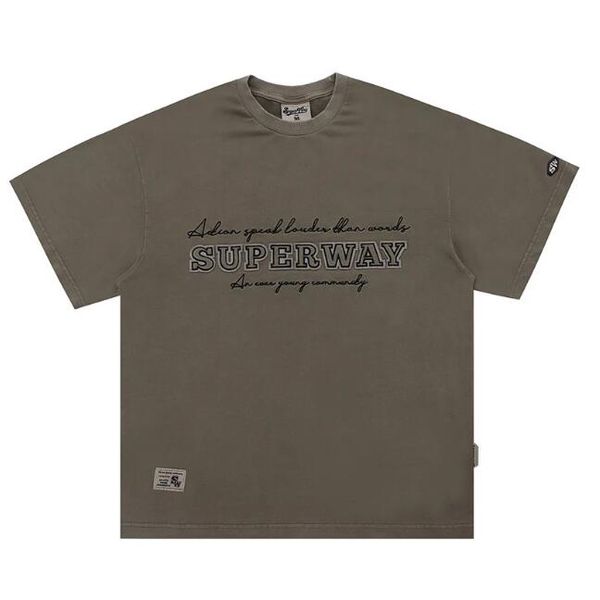 

men's plus tees embroidered t shirt with short sleeve, Black;brown