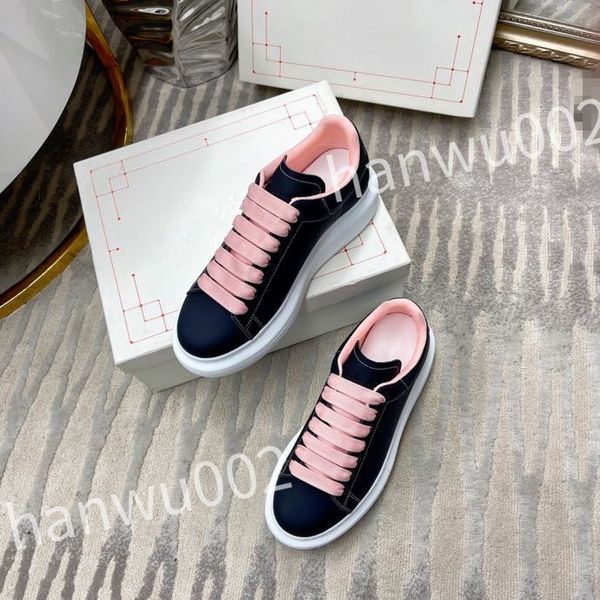 

new luxury casual sneakers men women shoes genuine designer shoes leather trainer fashion sports platform, Black