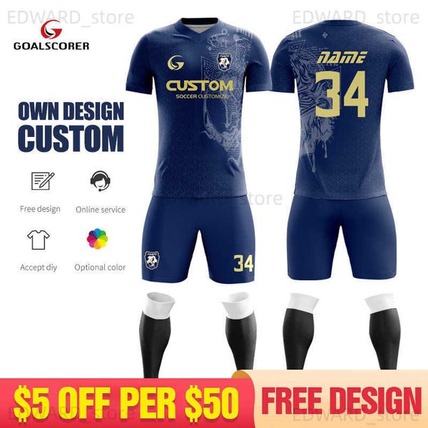 

men's tracksuits custom adults full sublimation blank blue short sleeve football jersey plus big size soccer uniform breathable soccer, Gray
