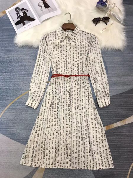 

runway dresses 2023 european fashion spring/summer new wave dot chain print lace up dress, Black