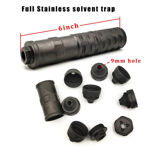 

car fuel filter 6"l 1.34"od stainless steel cups erector modular solvent trap 9mm hole 1/2x28 5/8-24
