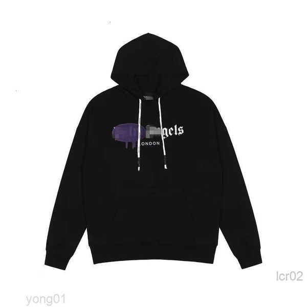 

hoodie for men plam fashion angle cotton designer fashionable 2022 brand letter printing spray painted pullover and women couple jack, Black