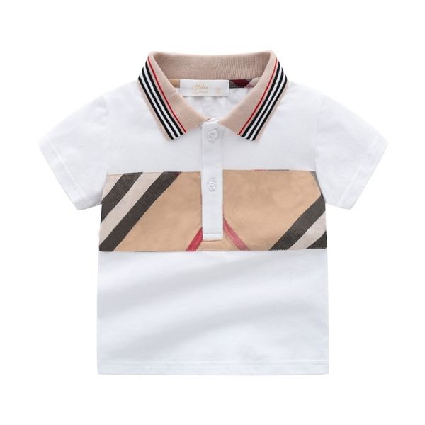 

t shirts summer fashion brand style kids clothes boys girls cotton plaid striped short sleeved t shirt 1 6 years 230411, Blue