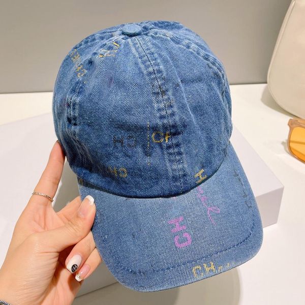 

23womens classic new designer hat luxury fashion baseball cap letter print old washed hat summer all-match sun hat for mens, Blue;gray