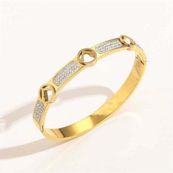 

fashion designer jewelry bracelet letter white mud full of titanium steel clasp bracelet simple hollow stainless seal, Black