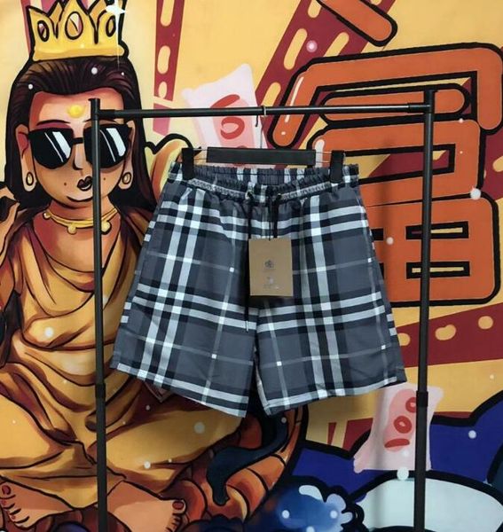 

2023ss gray mens shorts summer plaid print quick drying beach short designer shorts men, White;black