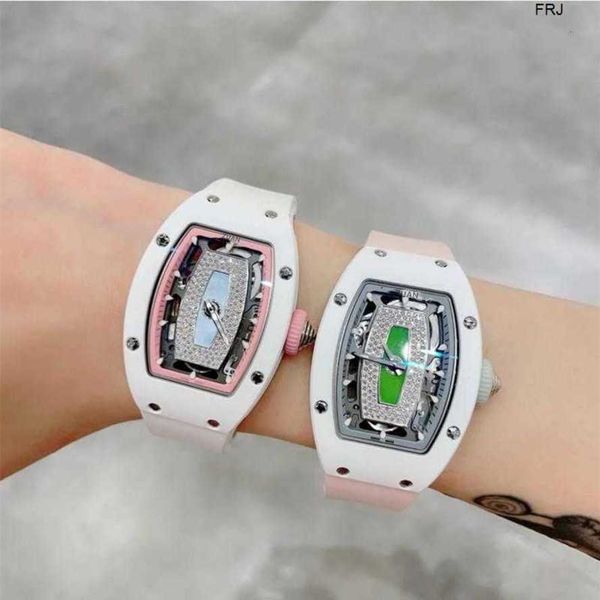 

designer watches richads milles zuan richads womens multifunctional rm0701 personalized automatic mechanical miller ceramic wristwatch frj, Slivery;golden