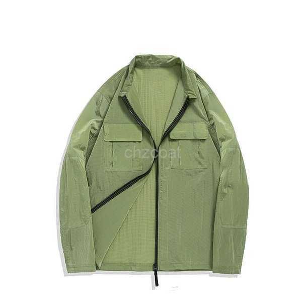 

2021fw spring autumn new and men's jacket metal nylon colorful technology fabric lapel coat cool zipper j o7yy, Black;brown