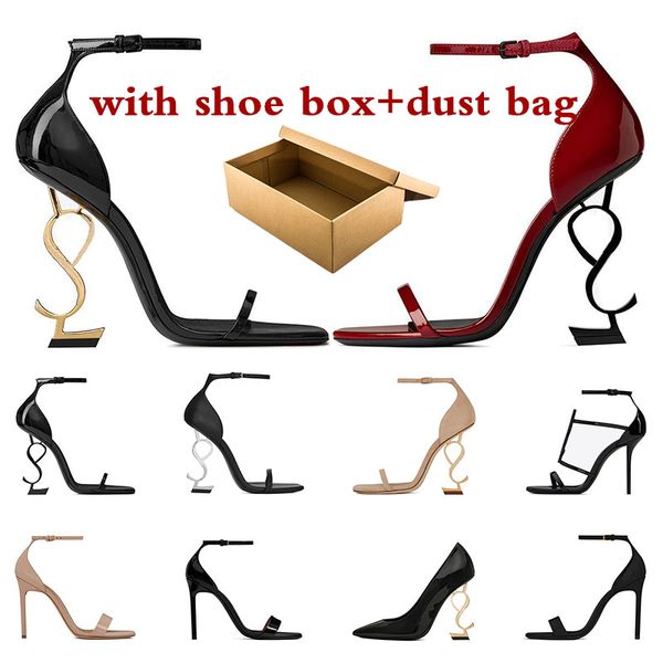 

designer high heels women dress shoes designers patent leather luxury gold tone nude red womens lady fashion ruffles sandals party wedding o, Black