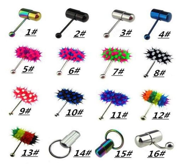 

puncture jewelry vibration silicone tongue ring multi colorwhole new selling vibrating tongue nails exquisite 256 t26013961, Silver