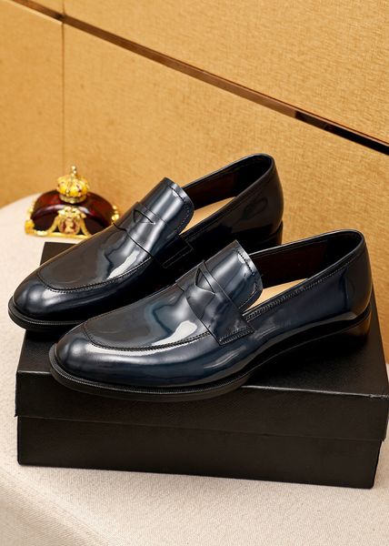 

fashion 2023 men formal wedding party dress shoes male classic brand designer slip on office business genuine leather flats size 38-45, Black